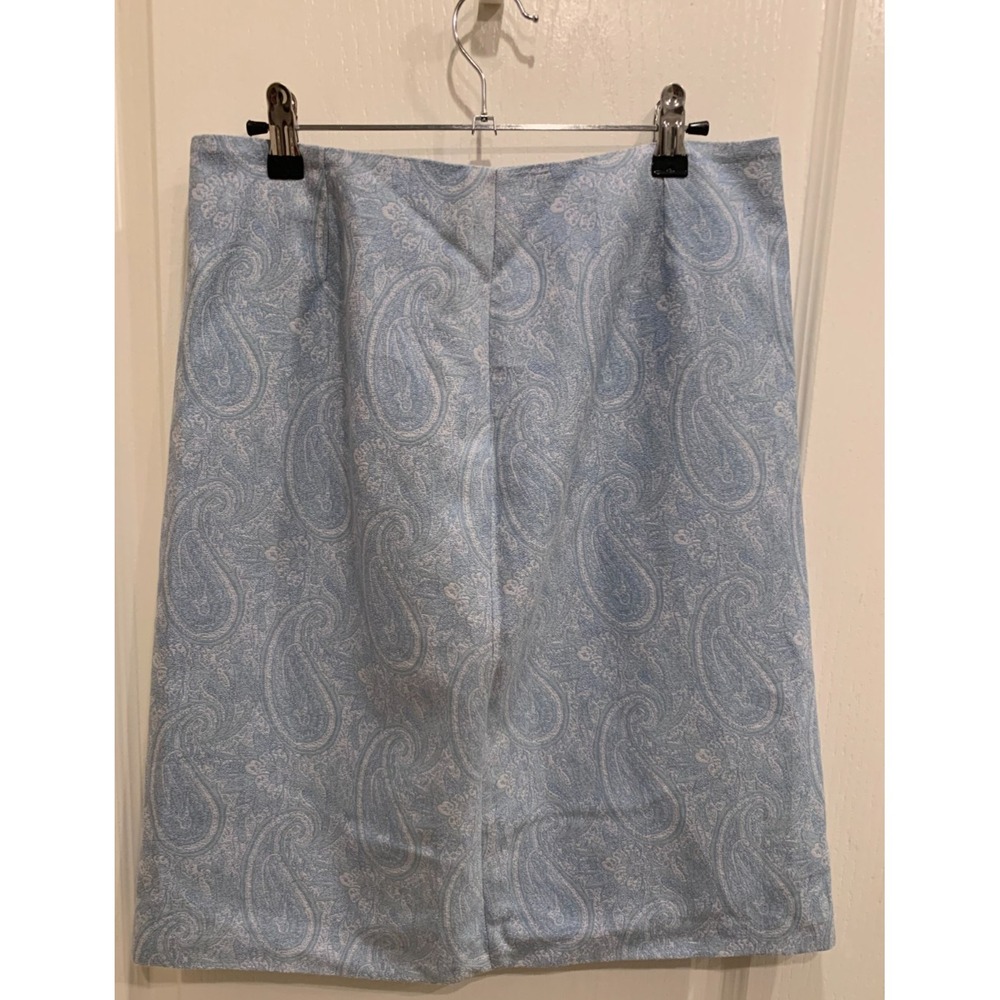Doncaster Light Blue‎ Paisley lined Pencil Skirt Sz 8